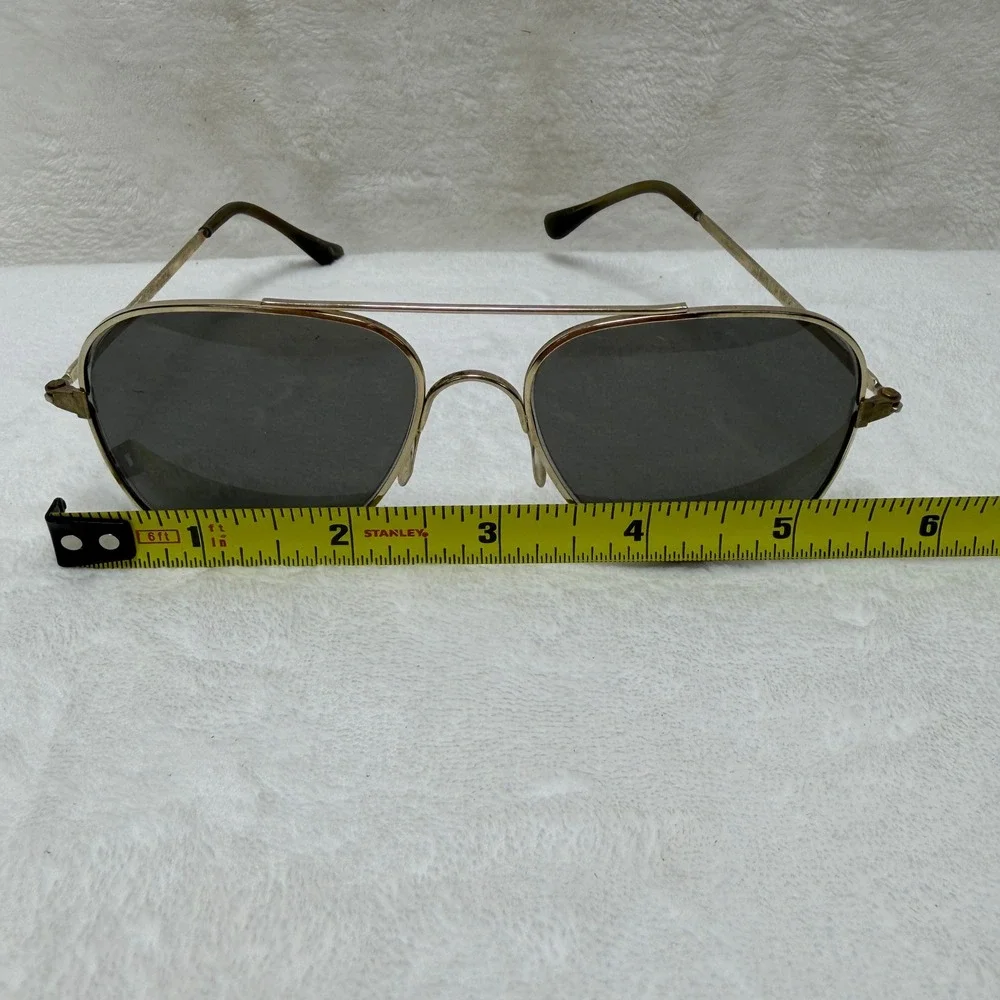 VTG Foster Grant FF77‎ Aviator Sunglasses Gold Metal Frame Gray Lens USA  Mens